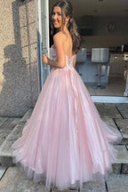 A-Linien-Abendkleid mit herzförmigem Herzausschnitt und Applikationen