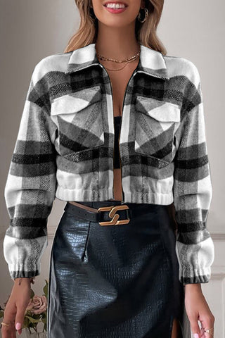 Prendas de abrigo informales con cuello tipo polo y bolsillos geométricos (4 colores) 