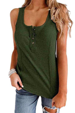 Meridress Buttons Sleeveless Stretchy Top