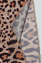 Hollow Out Leopard Flare Slit Maxi Dress