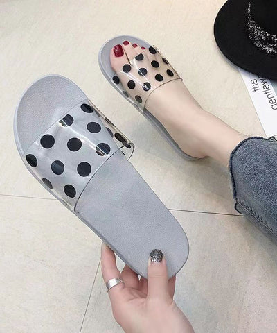 Bequeme schwarze Splicing Hausschuhe Schuhe Peep Toe