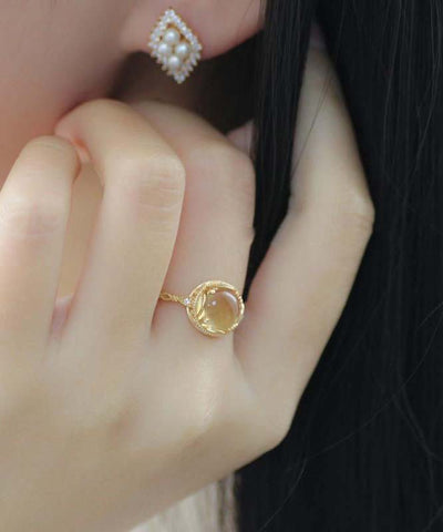 Original Design Gold Sterling Silber Overgild Zirkon Kristall Ringe 
