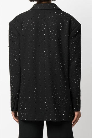 Rhinestone Solid Long Sleeve Blazer