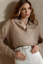 French-Style Lapel Knit Sweater