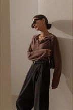 French-Style Lapel Knit Sweater