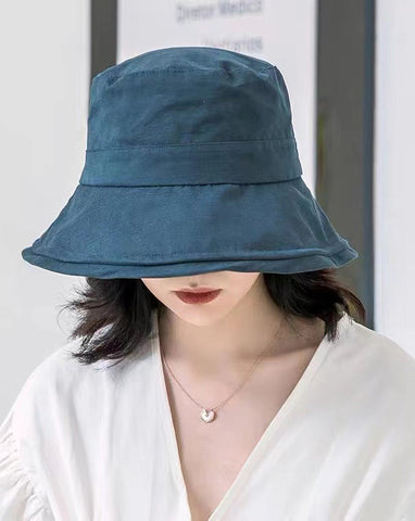 2022 Süßer gelber Bucket Hat aus Baumwolle mit flachem Oberteil 