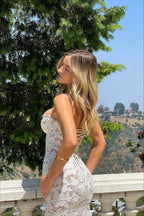 Lace Mesh Cami Maxi Dress