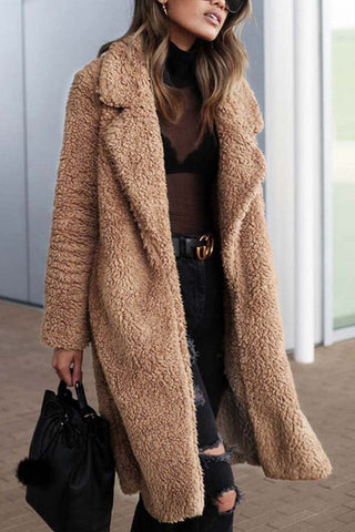 Cárdigan largo de invierno con solapa Chicindress (3 colores) 