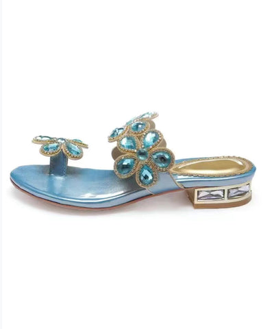 Sandalias con punta abierta y circonitas Lake Blue Boutique 