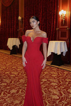 Off-Shoulder Slim Fit Bodycon Maxi Dress