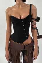 Solid Sexy Asym Slim Bustier Cami Top