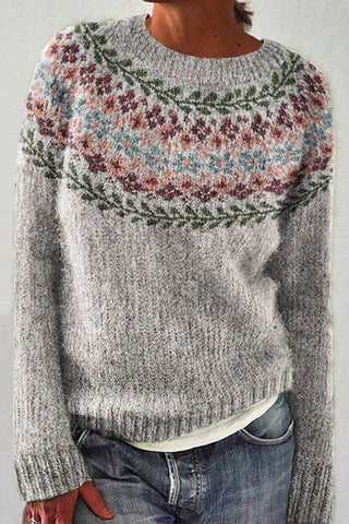 Suéter Meridress con cuello redondo y estampado de bloques de color (en 4 diseños)