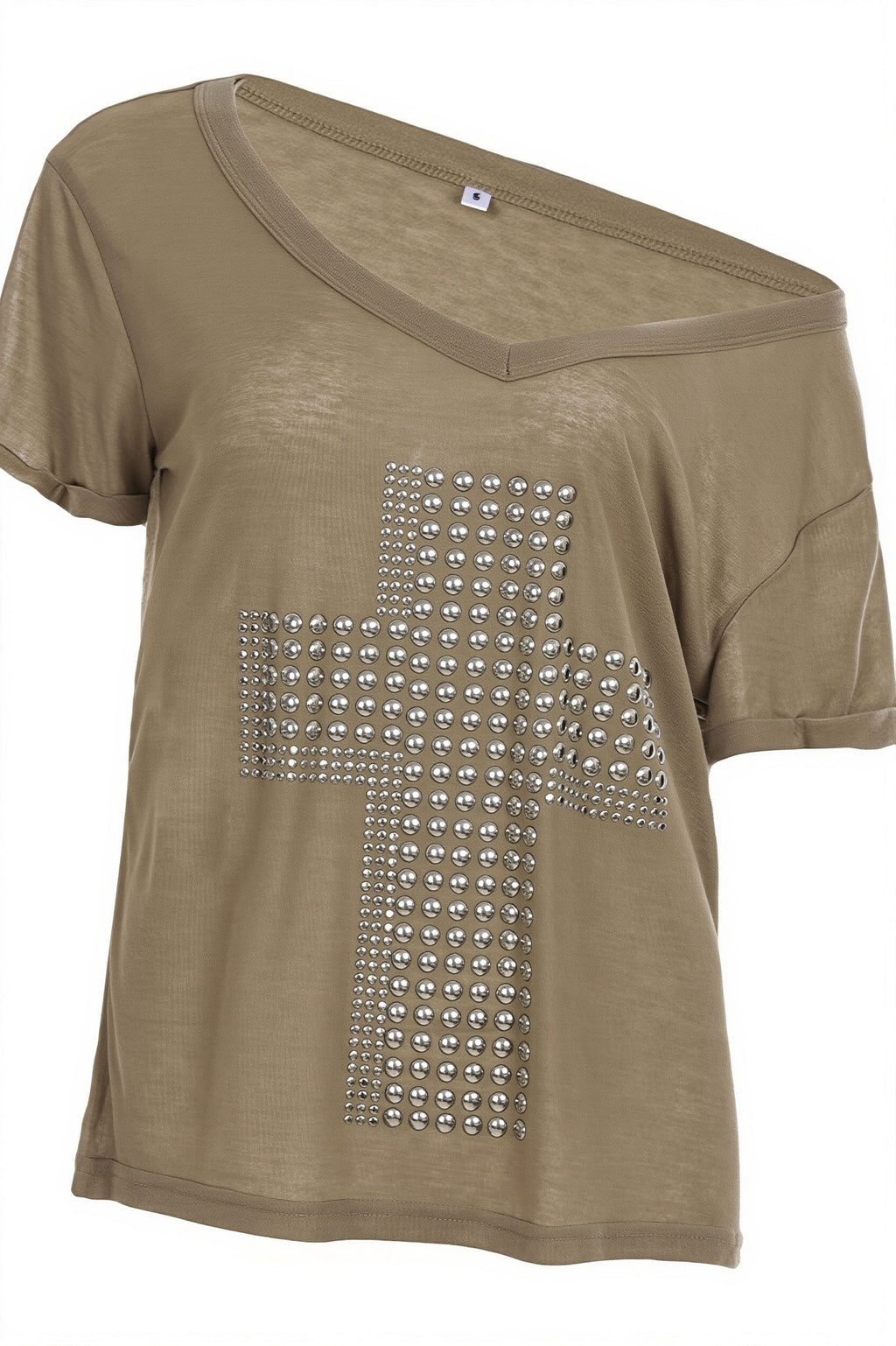 Y2K Copper Cross Print Loose T-Shirt