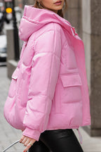 Cropped Insulated Cargo Puffer Jacket