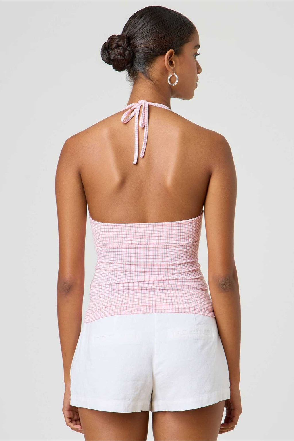 Sexy Polka Dot Plaid Slim Halter Top