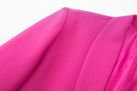 Conjunto de chaqueta y pantalón recto con decoración de plumas salvajes para mujer de otoño 