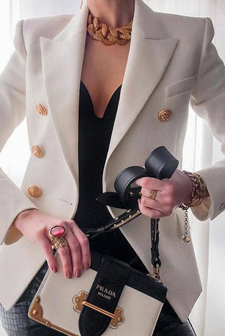 Blazer cruzado de metal Just Go for It 