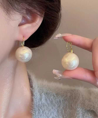 Stylish Gold Copper Alloy Pearl Drop Earrings