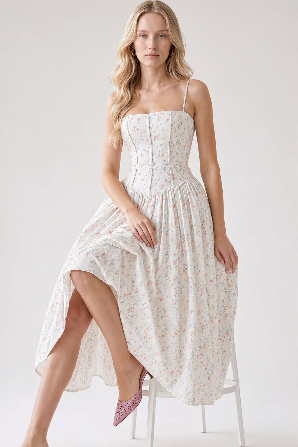 Floral Print Cami Slim Fit Maxi Dress
