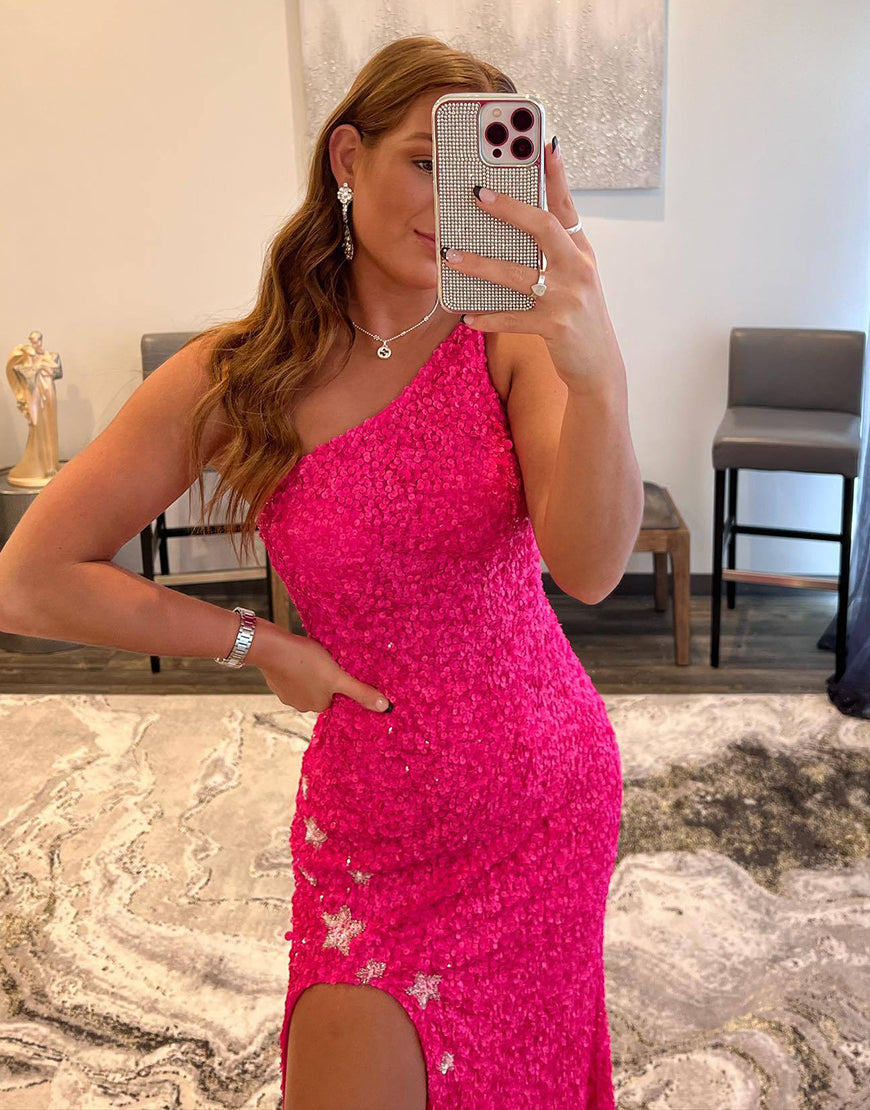 Meerjungfrauen-Abendkleid mit Pailletten und Sternen