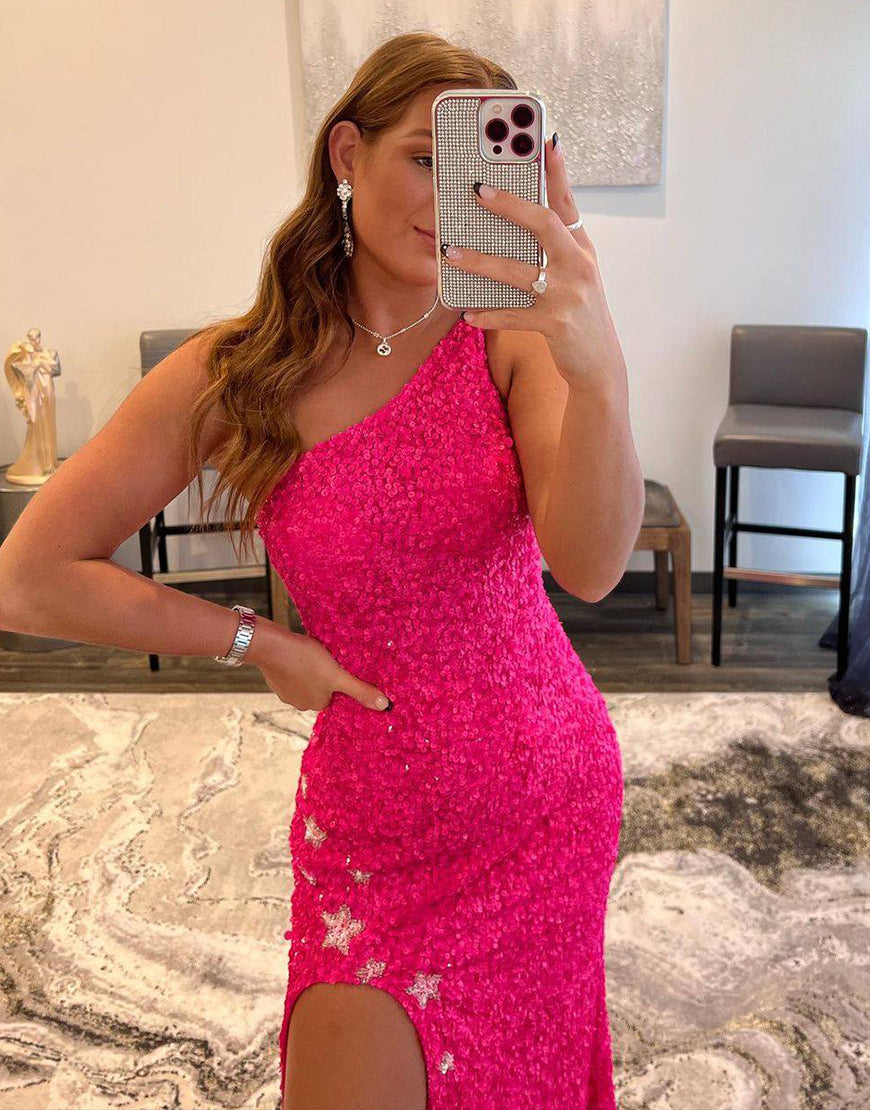 Meerjungfrauen-Abendkleid mit Pailletten und Sternen