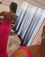 Meerjungfrauen-Abendkleid mit Pailletten und Sternen