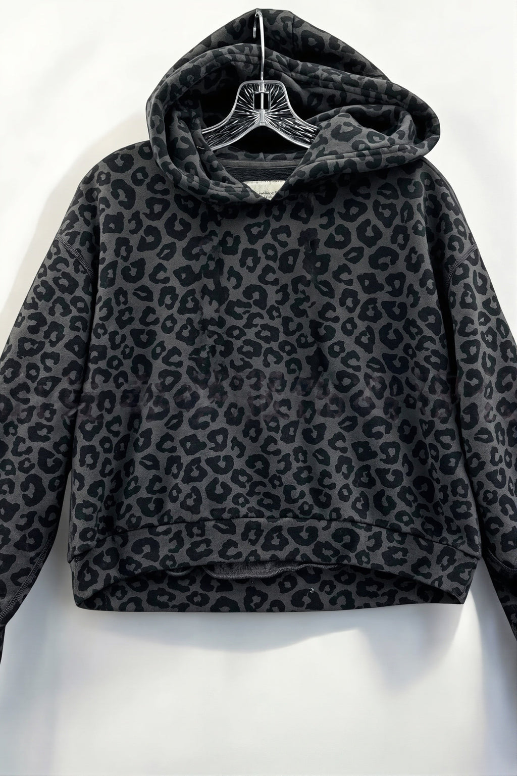 3D Leopard Print Loose Pullover Hoodie