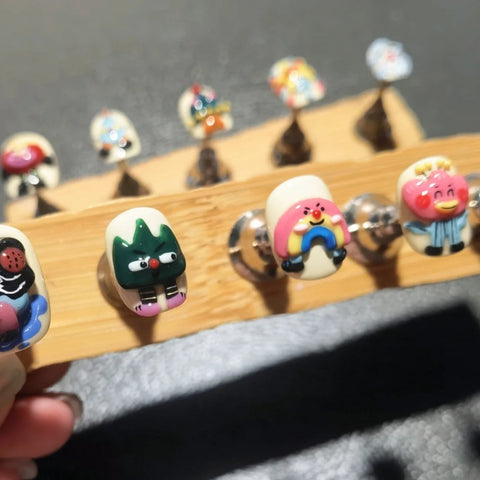 Hot SaleCute Christmas Tree 3D NailHandmade Artificial Gel Nail Press-On Nails