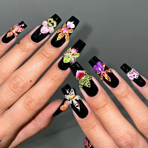 Hot SaleDevil's FlowerHandmade Artificial Gel Nail Press-On Nails