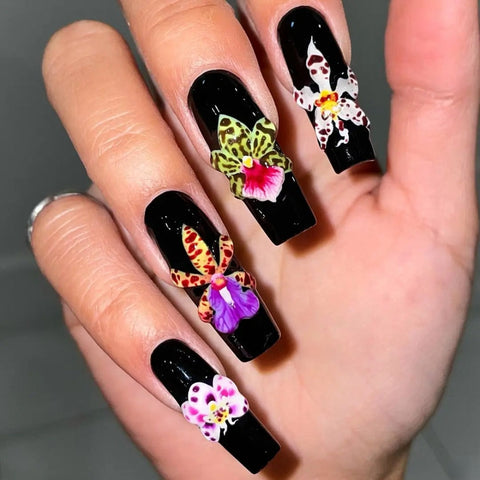 Hot SaleDevil's FlowerHandmade Artificial Gel Nail Press-On Nails
