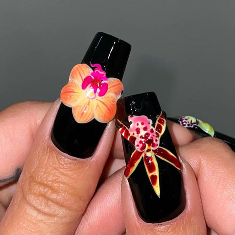 Hot SaleDevil's FlowerHandmade Artificial Gel Nail Press-On Nails