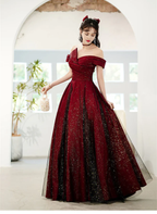 A-Linien-Prinzessin, glitzernd und schwarz, schulterfreies Satin-Partykleid, langes Abendkleid