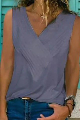 Camiseta sin mangas con escote en V cruzado Meridress (6 colores)