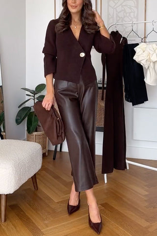 Cárdigan tipo suéter con cuello en V y botones de Meridress Chic