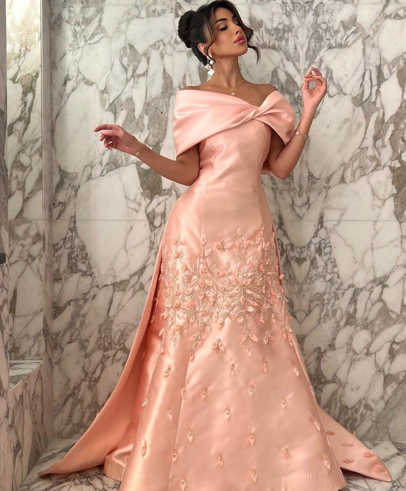 Floral Prom Dresses Off The Shoulder Applique Prom Dress
