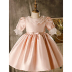 Vestido de fiesta para niña pequeña, vestido de princesa esponjoso de comunión vintage de verano 