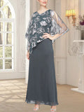Langes Glitzer-Mesh-Kleid mit neuartigem asymmetrischem Überwurf-Oberteil 