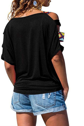 Meridress T-Shirt mit schulterfreien Fledermausärmeln