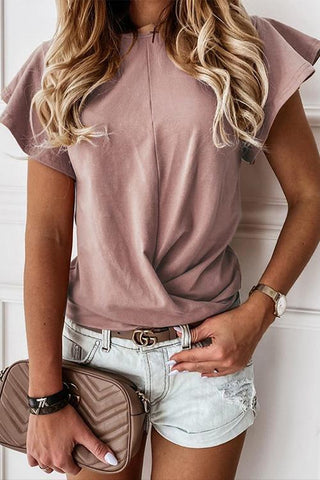 Camiseta de manga corta con volantes elegante de Meridress