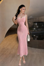 Color Block Strappy Bodycon Maxi Dress