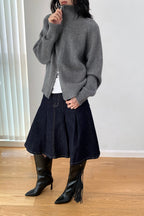 Soft Knit Zipper Cardigan