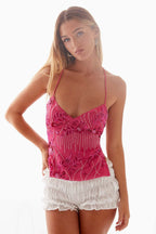 Beaded Exquisite Heavy Work One-Piece Cami Top