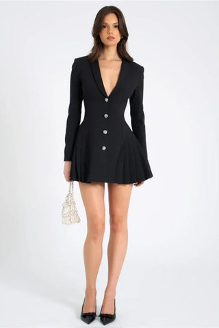 Ria – Schwarzes Blazer-Minikleid 