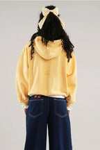 Solid 3D Letter Casual Longsleeve Hoodie