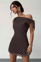 Sexy Floral Print Waist Cinched Mini Dress