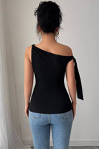 Knot Tie One Shoulder T-shirt