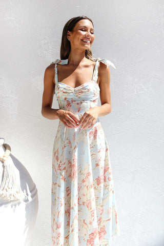 Vestido midi con tirantes estampados Beata 