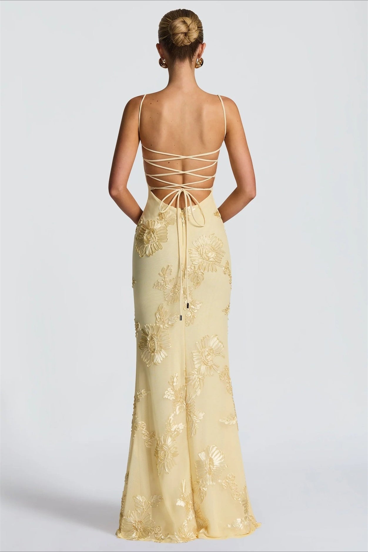 Floral Backless Tie Cami Maxi Dress