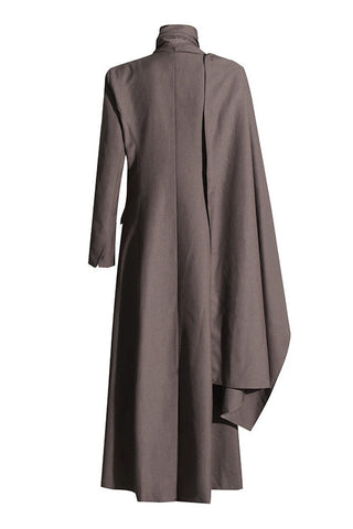 Minimalistischer Revers Langarm Button-Down Wickelschal Langer Tailored Blazer 