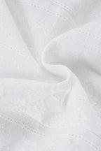 Lace Hollow Button Puff Sleeve Blouse